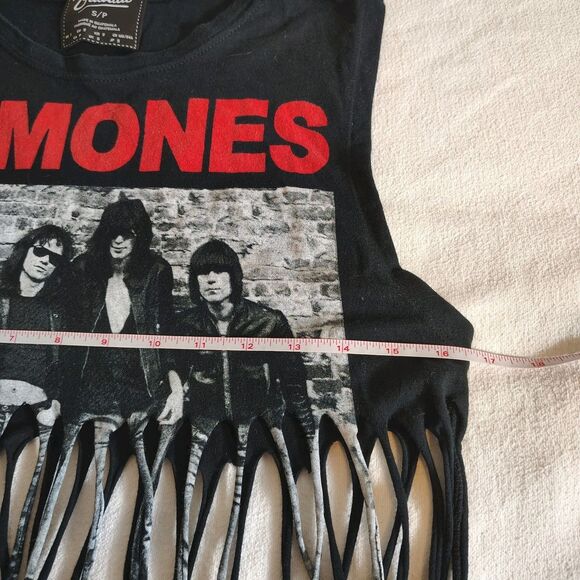 Ramones Fringe Tank Top Size Small Punk Rock Band Tee Y2K Grunge Festival Style - Picture 6 of 7